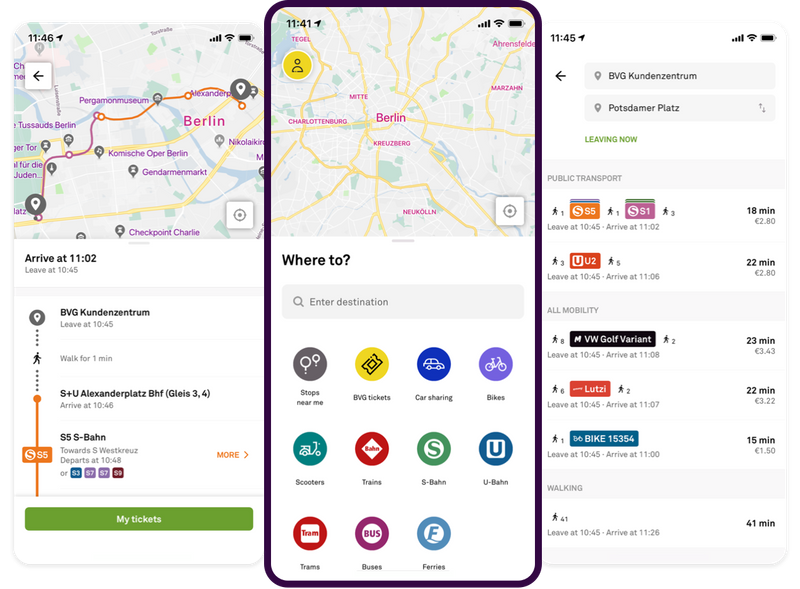 Trafi multimodal mobility app